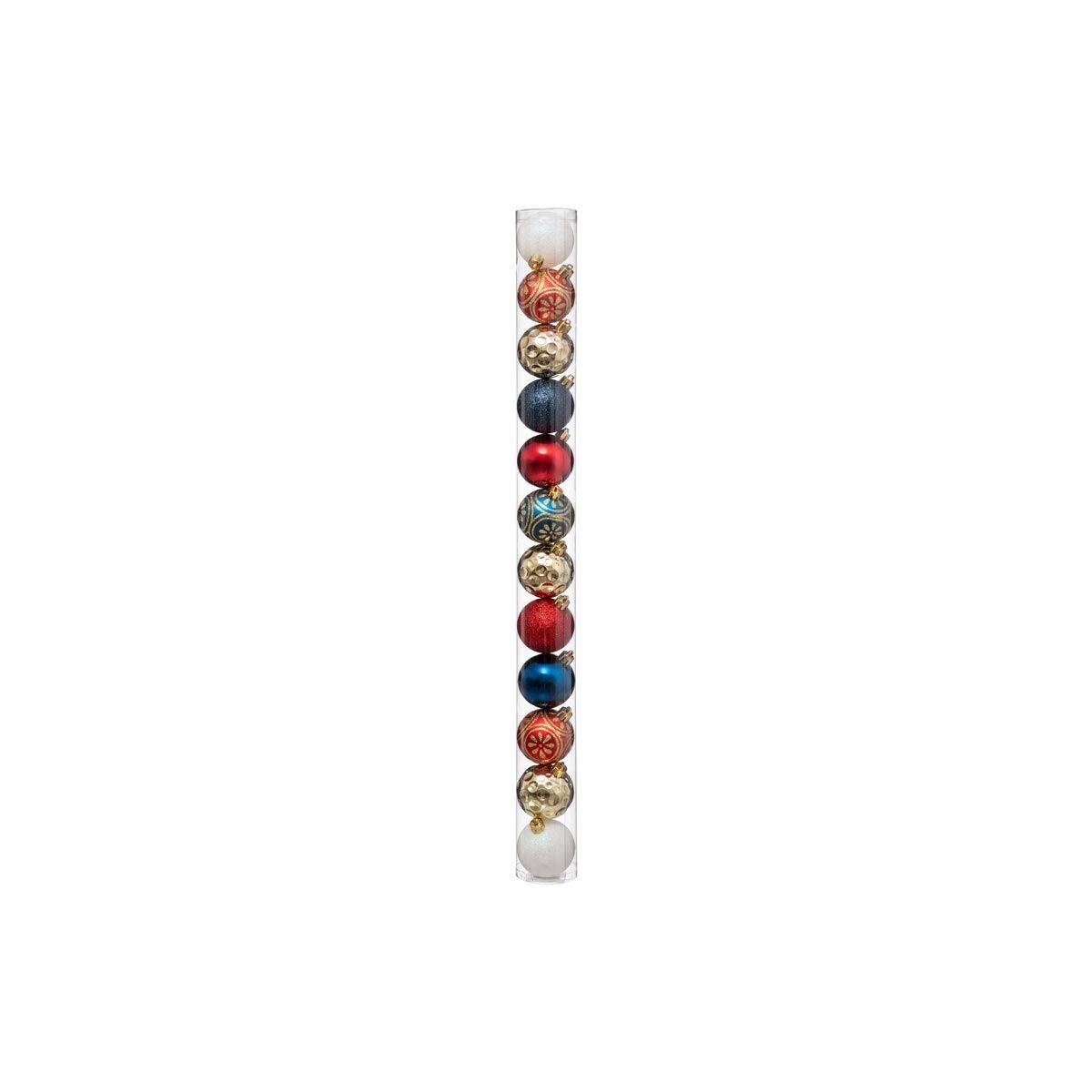 Lot de 12 Boules de Noël "La Piste" 6cm Multicolore