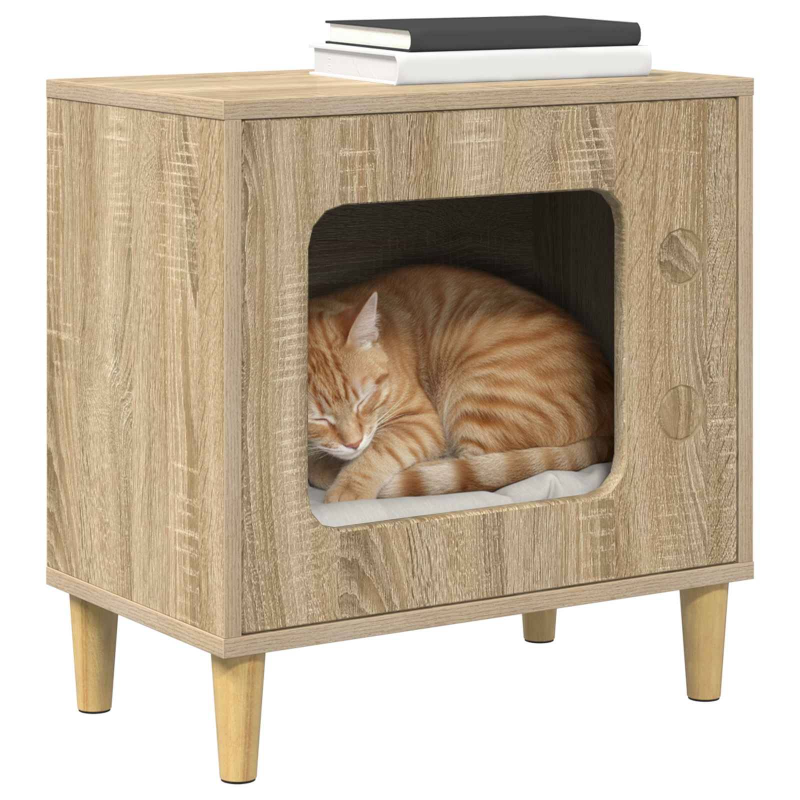Niche Chat Haute Bois Sonoma Repos Brun 52cm pour Chat Naturel Doux - ComfortXL Outdoor Living - Image 3
