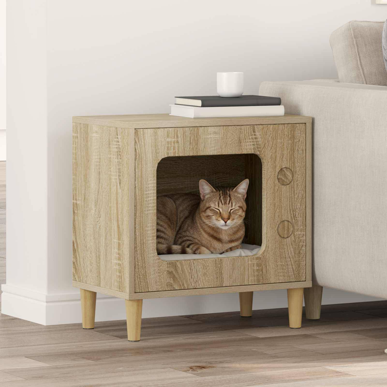 Niche Chat Haute Bois Sonoma Repos Brun 52cm pour Chat Naturel Doux - ComfortXL Outdoor Living - Image 1