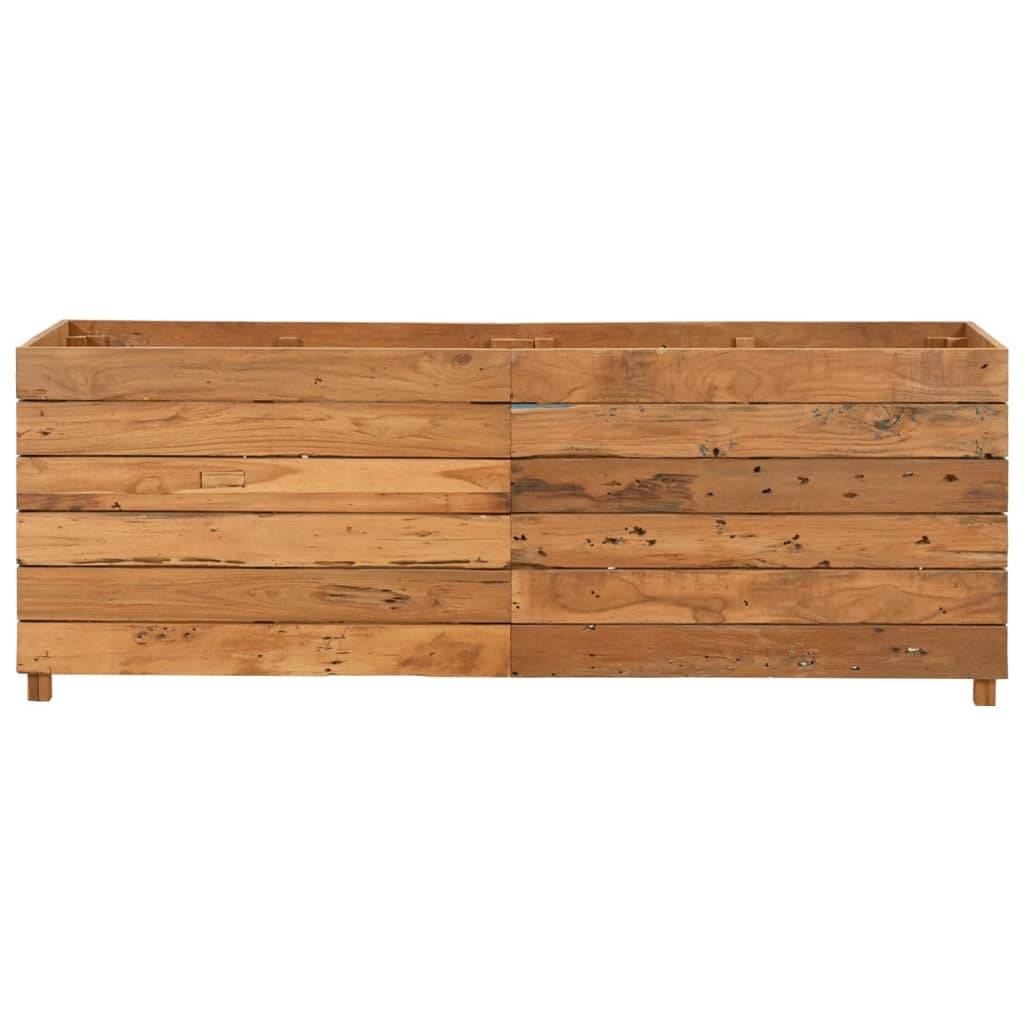 Lit surélevé Jardinière - 150x40x55 cm bois de teck recyclé et acier MP528 - Image 3