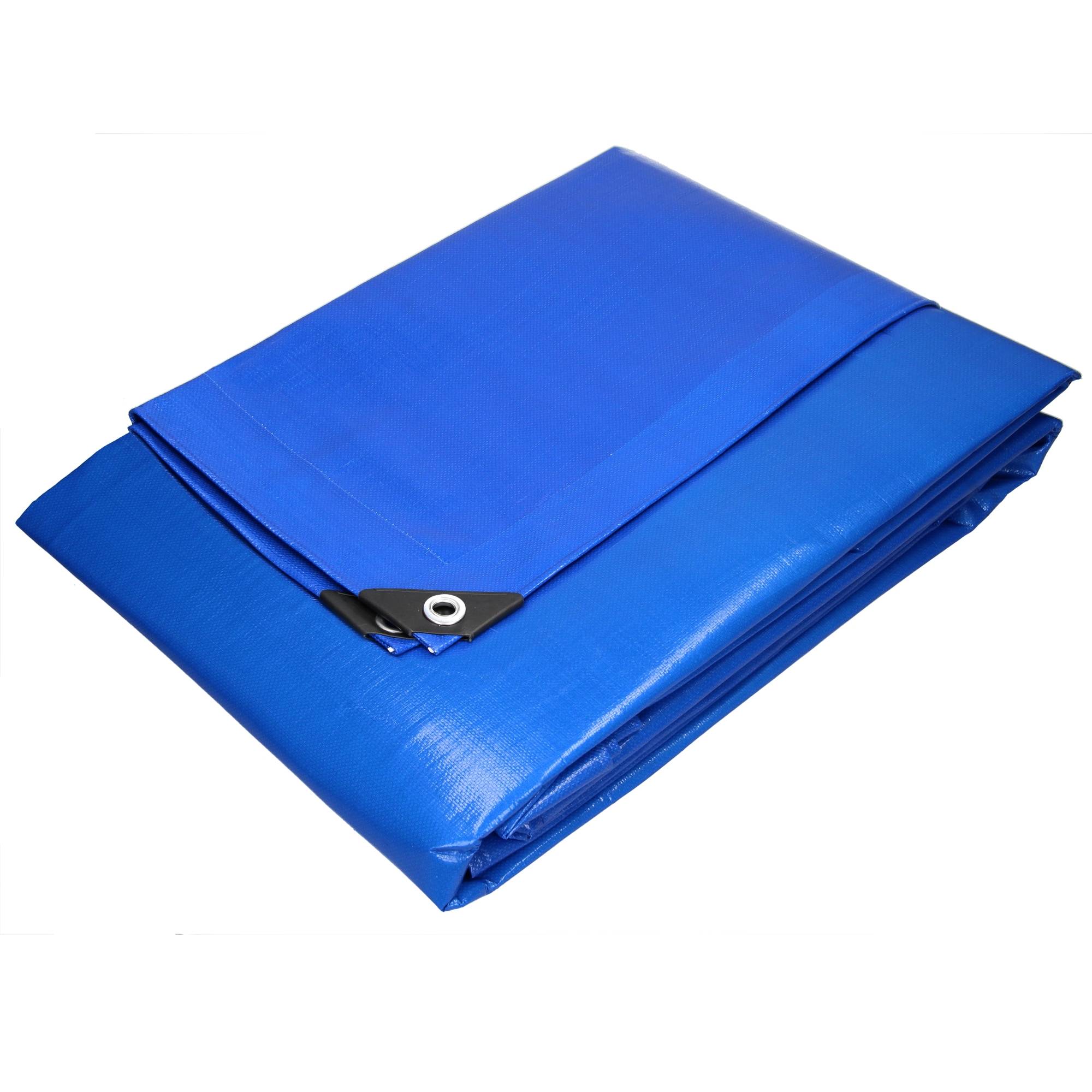 Ecd-Germany - Bâche de Protection Imperméable à l'Eau avec Oeillets - 6x8 m 48m² 260 g/m² - Polyéthylène PE Bleu- Résistant à la Moisissure - Imagen 1