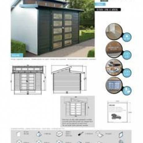 Abri de jardin MILANO en bois 8,58 m², Plancher Non - Imagen 6