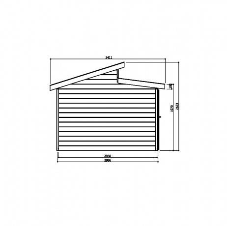 Abri de jardin MILANO en bois 8,58 m², Plancher Non - Imagen 3