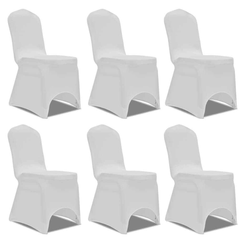 Housse pour chaises - Housse de protection blanche extensible 6 pièces PC108 - Image 2
