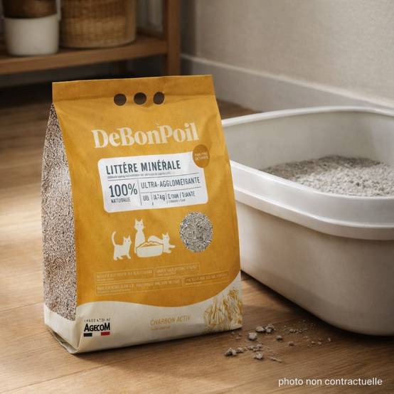Litière DeBonPoil Chat Charbon 10L – Agglomérante Anti-Odeur 10 l - Image 2