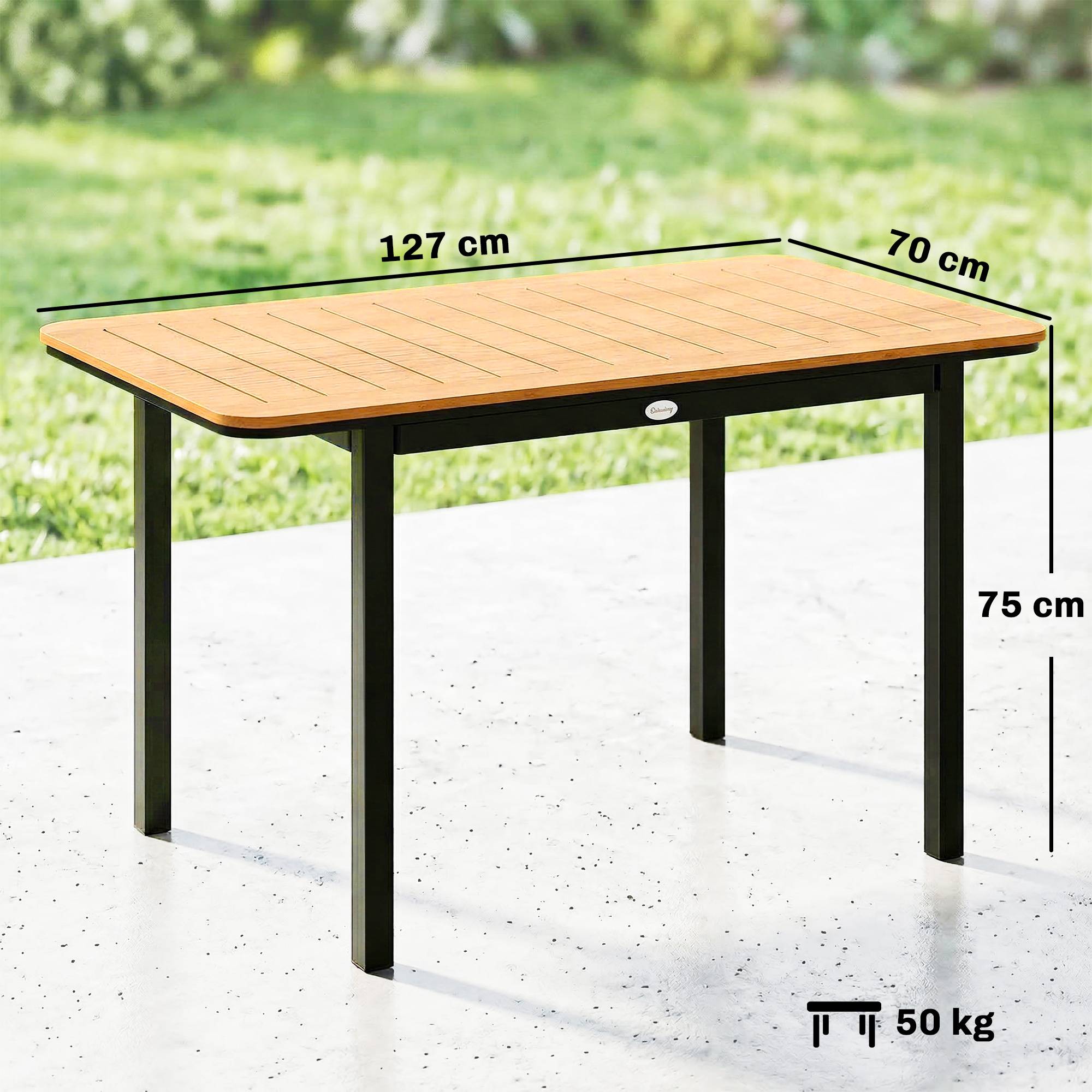 Table de jardin bois composite marron 127 x 70 x 75 cm - PANGIVO - Image 5
