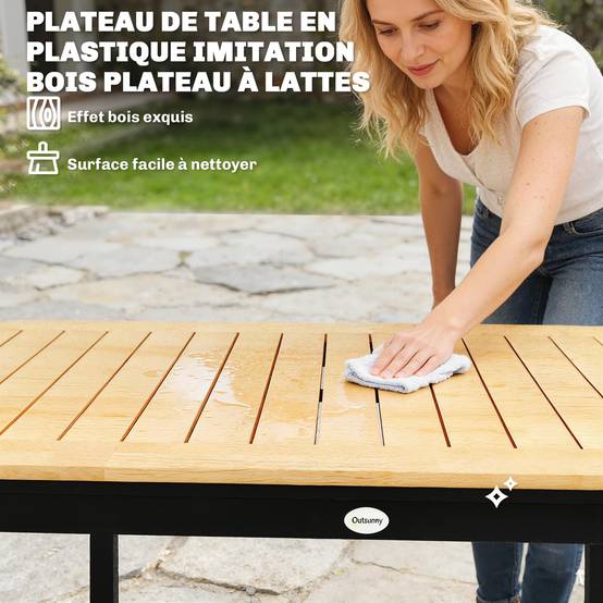 Table de jardin bois composite marron 127 x 70 x 75 cm - PANGIVO - Image 7