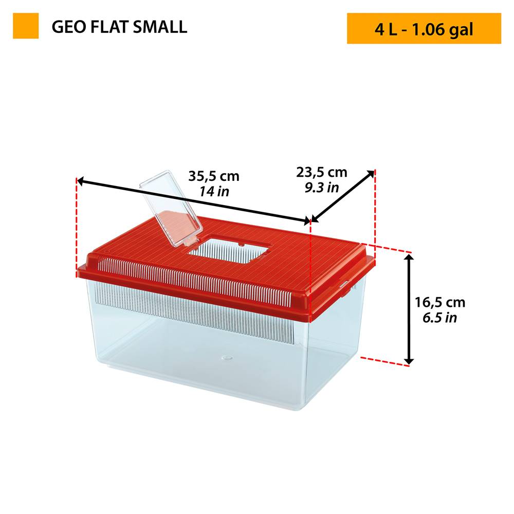 Ferplast - Aquarium en Plastique pour Poissons GEO FLAT SMALL Bac 4 L, Petits Animaux Terrarium Insectes Tortues - Imagen 2