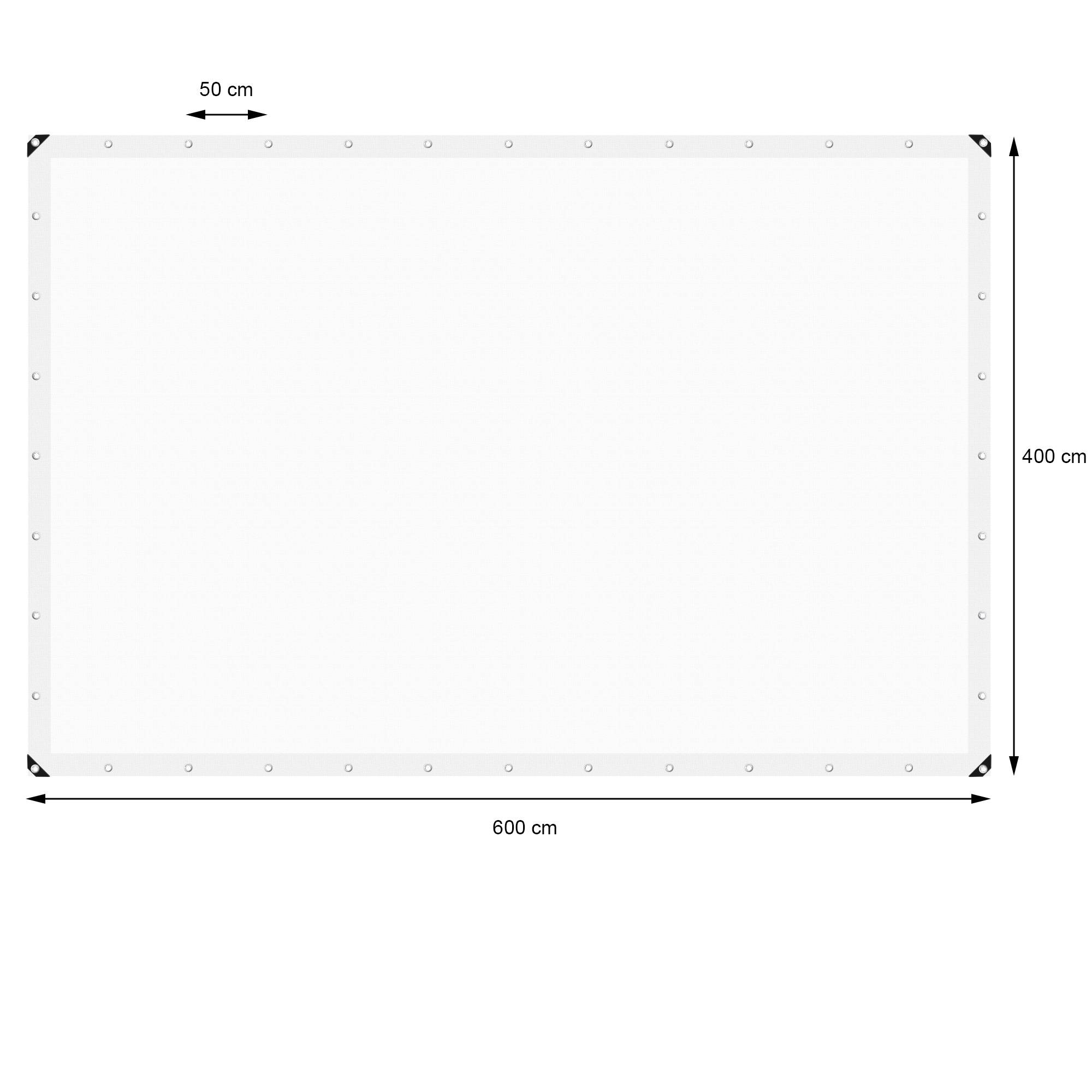 Ecd-Germany - Bâche de Protection Imperméable à l'Eau avec Oeillets - 4 x 6 m 24m² 260g/m² - Polyéthylène PE Blanc - Résistant à la Moisissure - Imagen 5