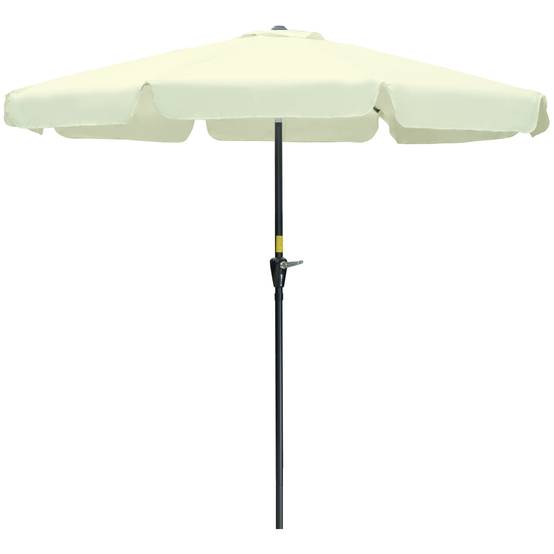 Parasol de jardin extérieur parasol inclinable rond Ø2,7 m avec manivelle - Polyester Beige fr257 - Image 2
