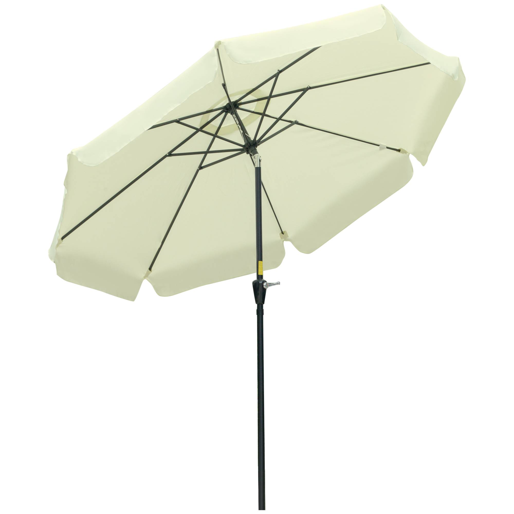 Parasol de jardin extérieur parasol inclinable rond Ø2,7 m avec manivelle - Polyester Beige fr257 - Image 1
