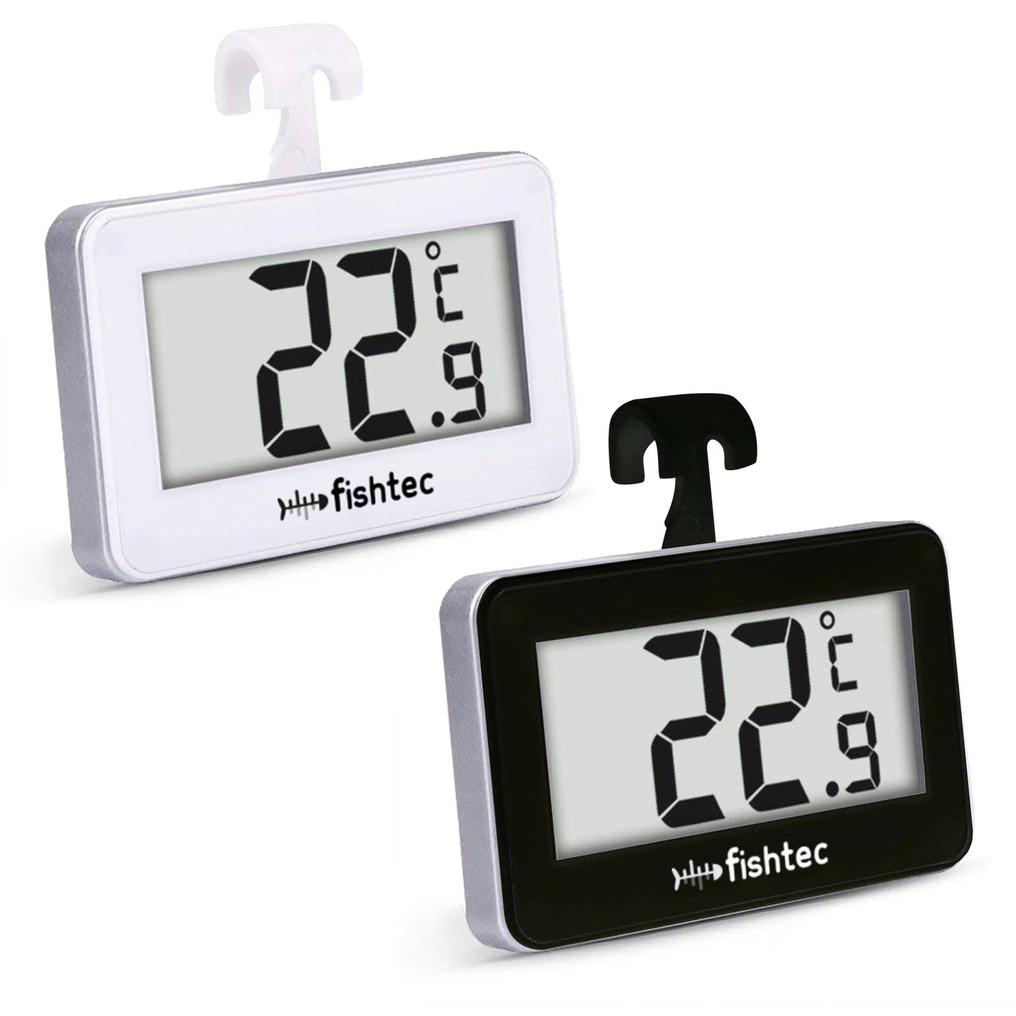 Fishtec - Lot de 2 thermomètres digitaux frigo et congélateur FISHTEC, écran LCD grand affichage, lecture °C, fixation magnétique, support ou crochet - Image 1
