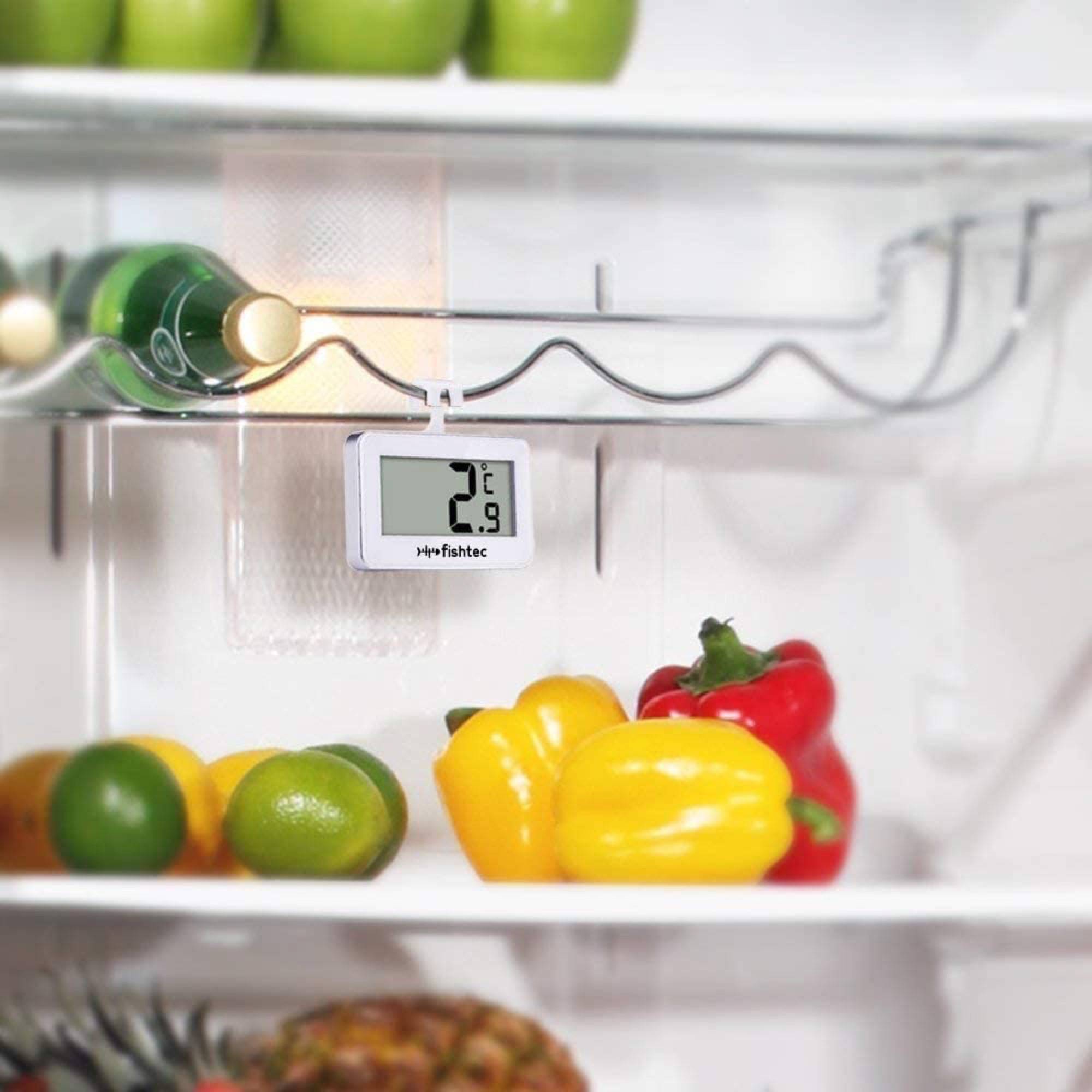 Fishtec - Lot de 2 thermomètres digitaux frigo et congélateur FISHTEC, écran LCD grand affichage, lecture °C, fixation magnétique, support ou crochet - Image 8