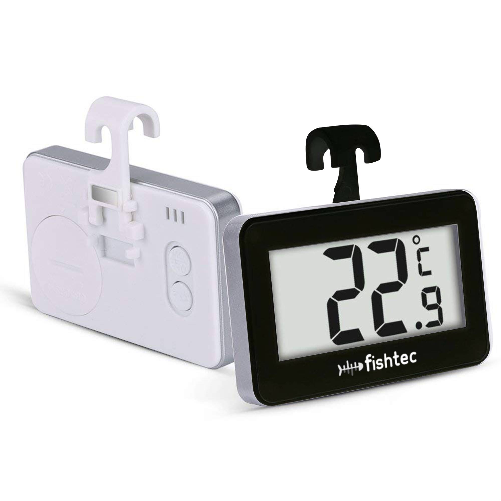 Fishtec - Lot de 2 thermomètres digitaux frigo et congélateur FISHTEC, écran LCD grand affichage, lecture °C, fixation magnétique, support ou crochet - Image 2