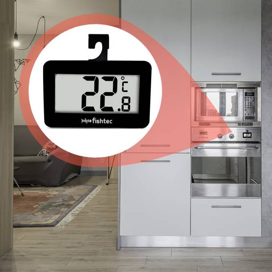 Fishtec - Lot de 2 thermomètres digitaux frigo et congélateur FISHTEC, écran LCD grand affichage, lecture °C, fixation magnétique, support ou crochet - Image 7
