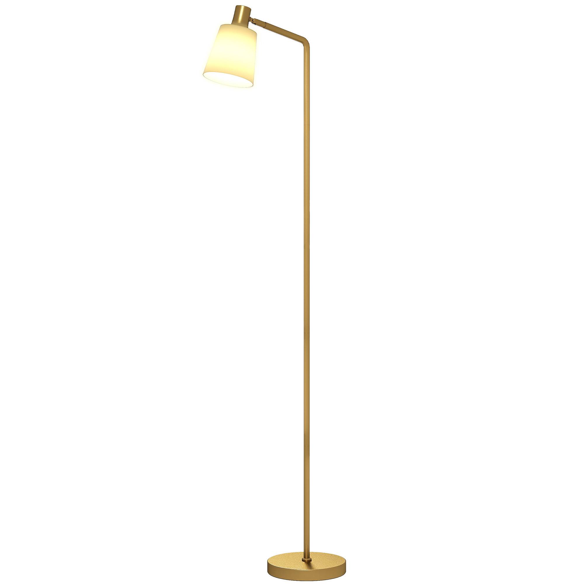 Lampadaire LED blanc et or intensité réglable 3000K–6500K abat-jour pivotant douille E27 - Image 2