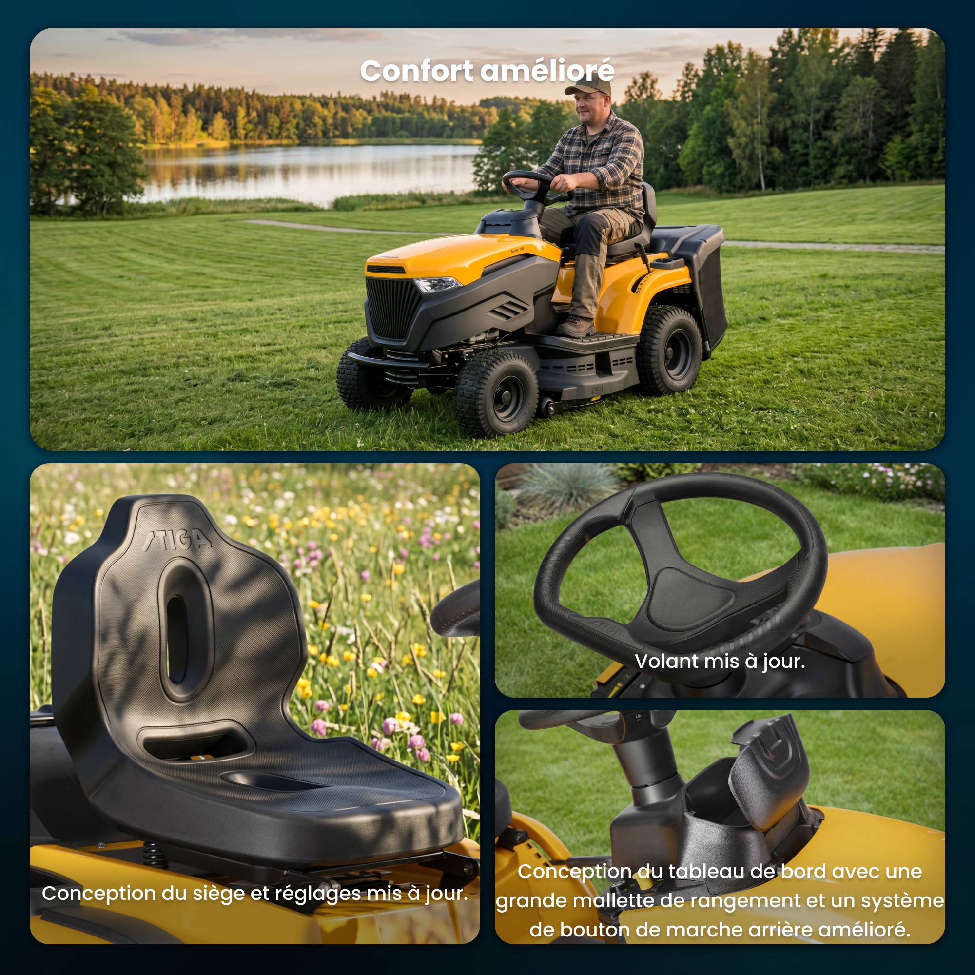 Stiga - Tondeuse Estate 384 a, 414cc, collecteur 200L, kit mulching - STIGA - Image 6