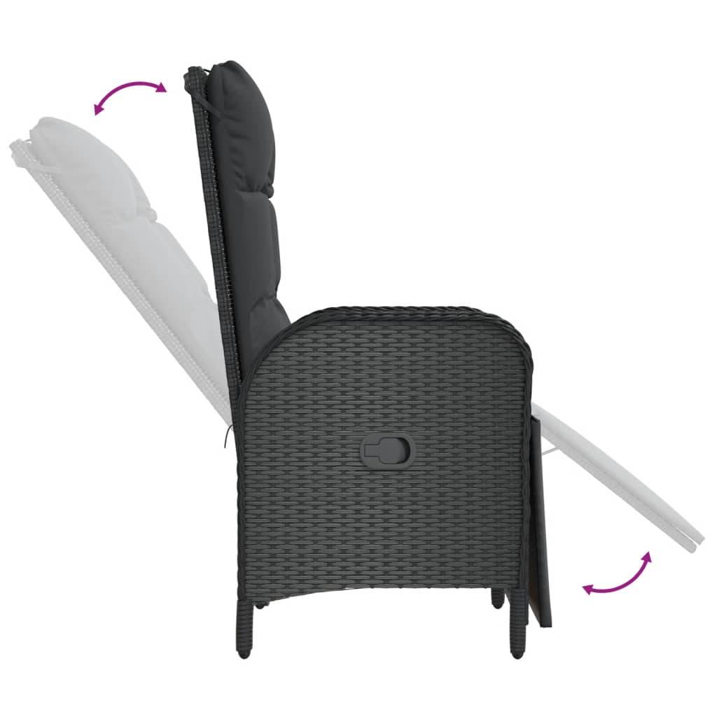 Vidaxl - Ensemble à manger de jardin avec coussins 3 pcs Noir vidaXL 3185059 - Image 7