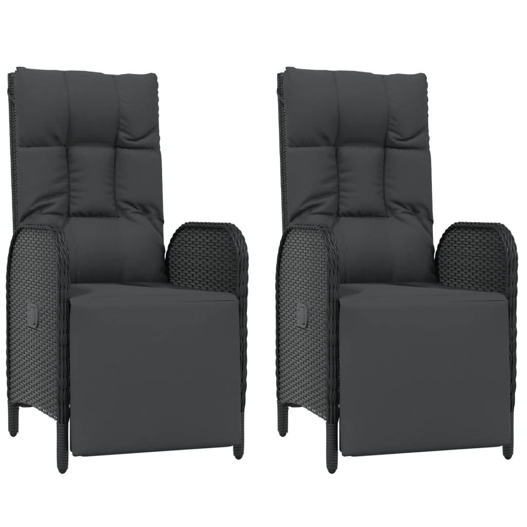 Vidaxl - Ensemble à manger de jardin avec coussins 3 pcs Noir vidaXL 3185059 - Image 5