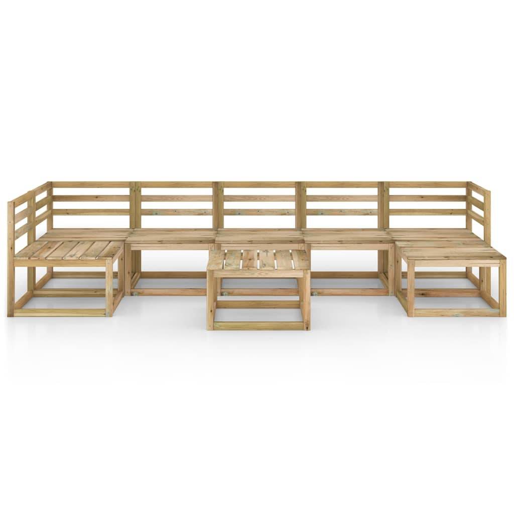 Helloshop26 - Salon de jardin meuble d'extérieur ensemble de mobilier 8 pièces bois de pin imprégné de vert - Imagen 2