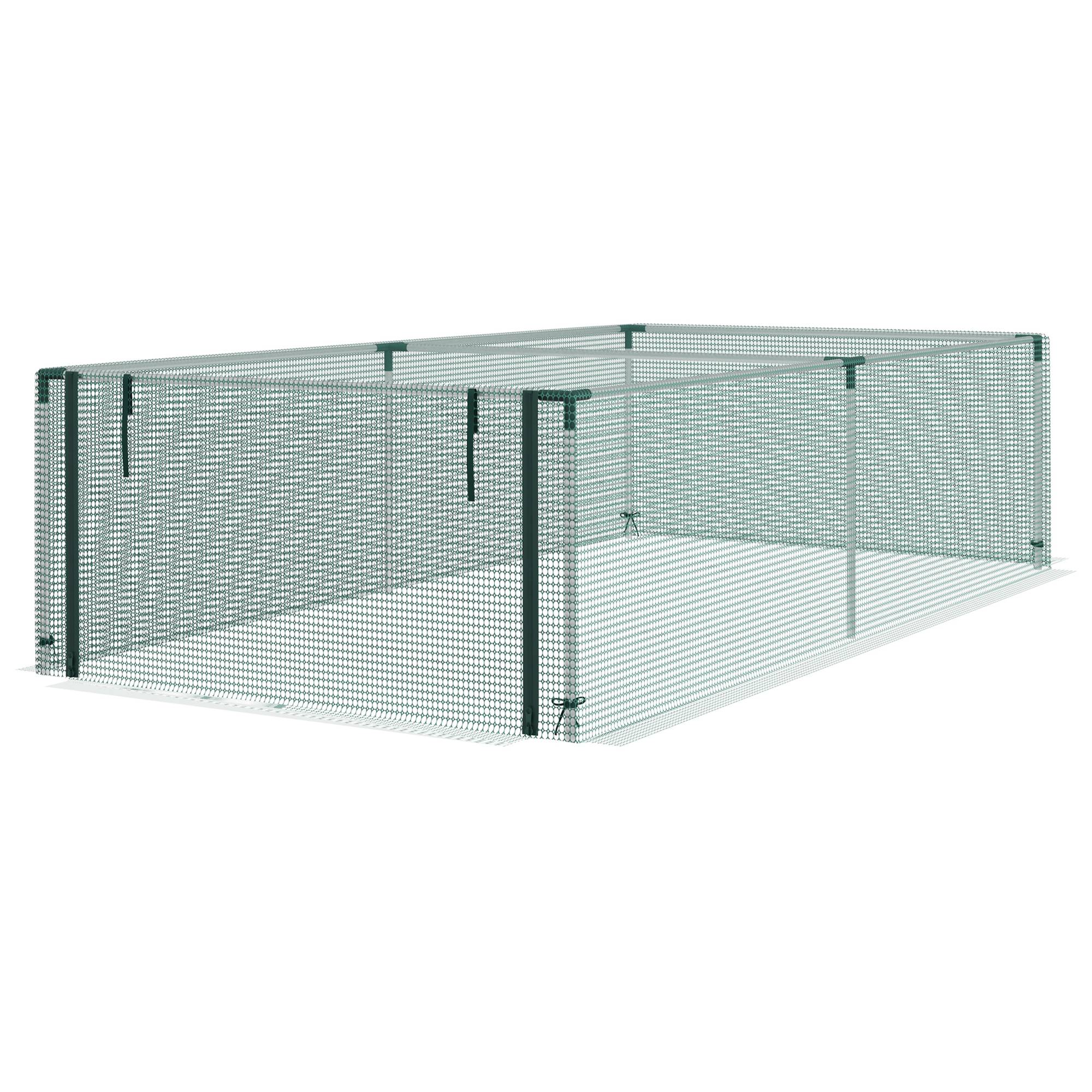 ComfortXL - Cage de protection potager acier et filet HDPE vert 248 x 125 x 62,5 cm avec porte zippée - ComfortXL Outdoor Living