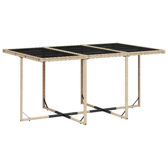 Table et Chaises de Jardin 10 Places Beige Mix, Ensemble Compact en Résine Tressée avec Plateau en Verre – ComfortXL Outdoor Living - Image 3