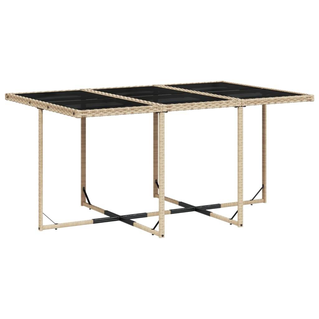 Table et Chaises de Jardin 10 Places Beige Mix, Ensemble Compact en Résine Tressée avec Plateau en Verre – ComfortXL Outdoor Living - Image 3