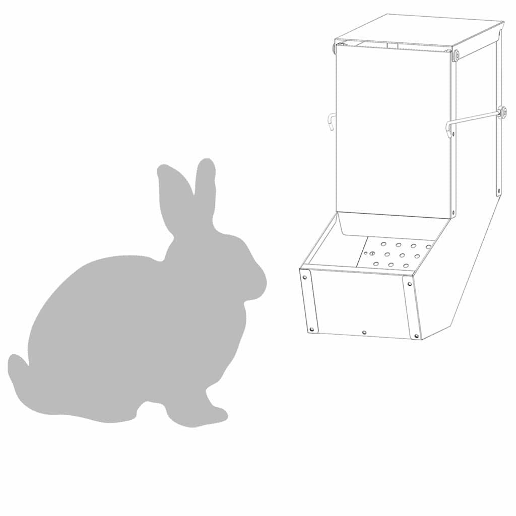 Nourrisseur Mural Lapin Galvanisé 1kg Installation Rapide Argent - ComfortXL Outdoor Living - Image 8
