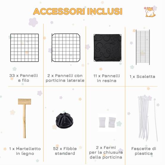 Enclos lapins métal résine pour cochons d'Inde parc avec échelle 175x105x70cm noir - ComfortXL Outdoor Living - Image 9