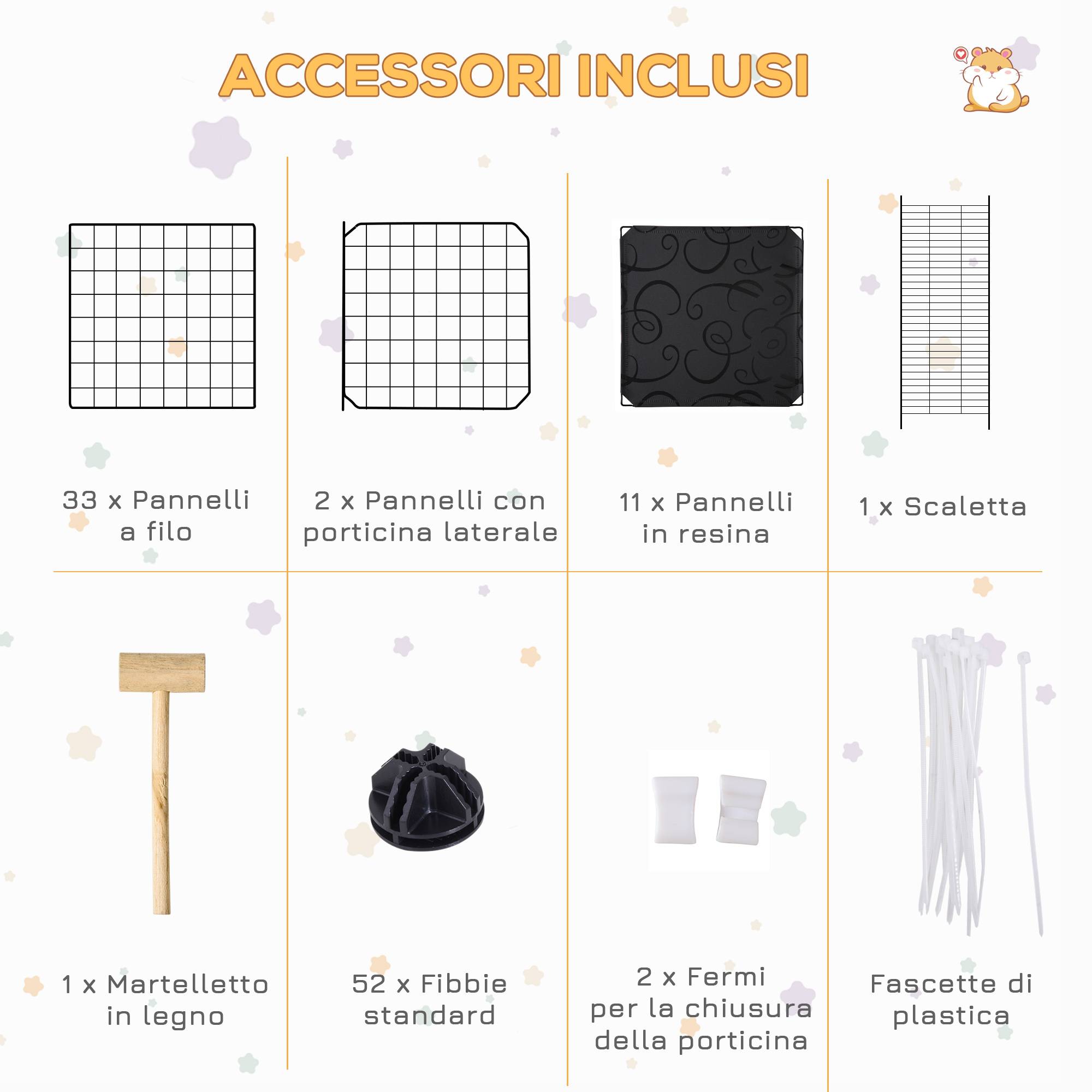 Enclos lapins métal résine pour cochons d'Inde parc avec échelle 175x105x70cm noir - ComfortXL Outdoor Living - Image 9