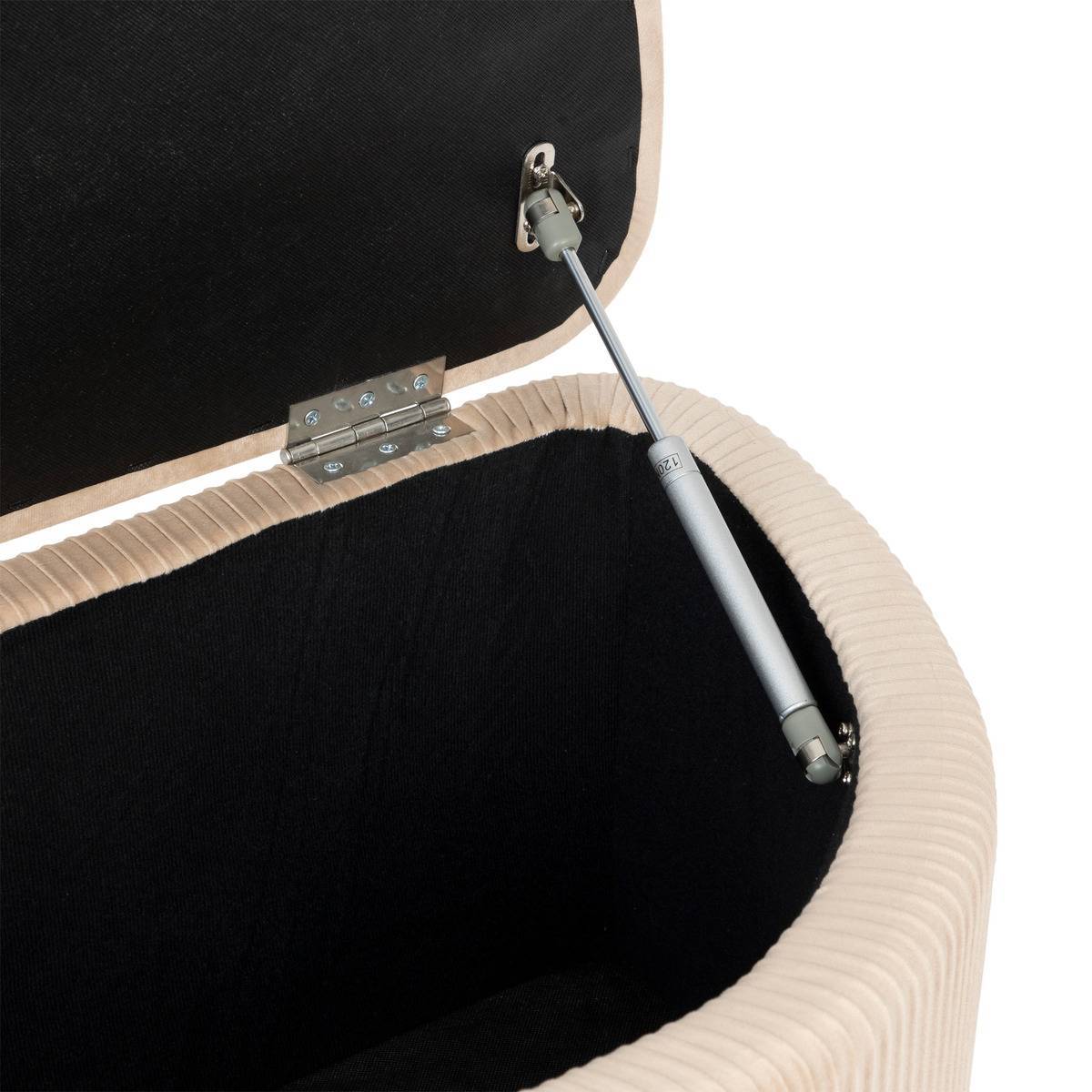 Atmosphera - Banc coffre velours Solaro beige 100x40cm - Atmosphera Créateur d'intérieur - Image 5