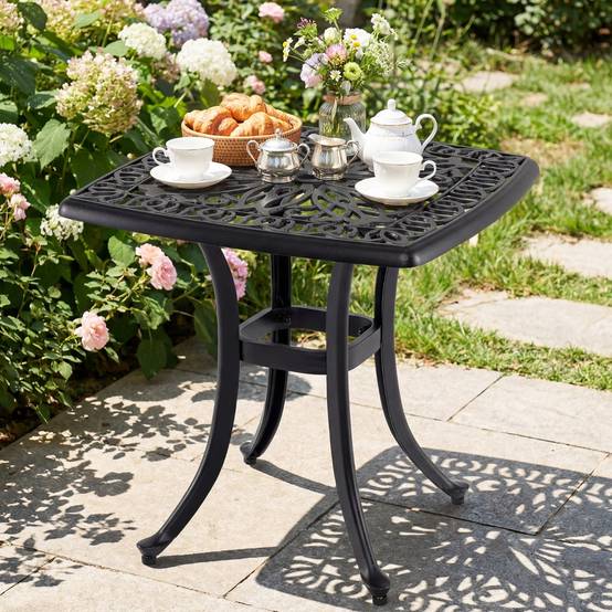 Table Bistrot Exterieur Fokebel - Table D'Appoint Extérieur Noir - Métal Acier - 40x49cm - Résistante Intempéries Table Appoint Exterieur Table Bistrot Exterieur Fokebel - Table D'Appoint Extérieur Noir - Métal Acier - 40x49cm - Résistante Intempéries Table Appoint Exterieur
