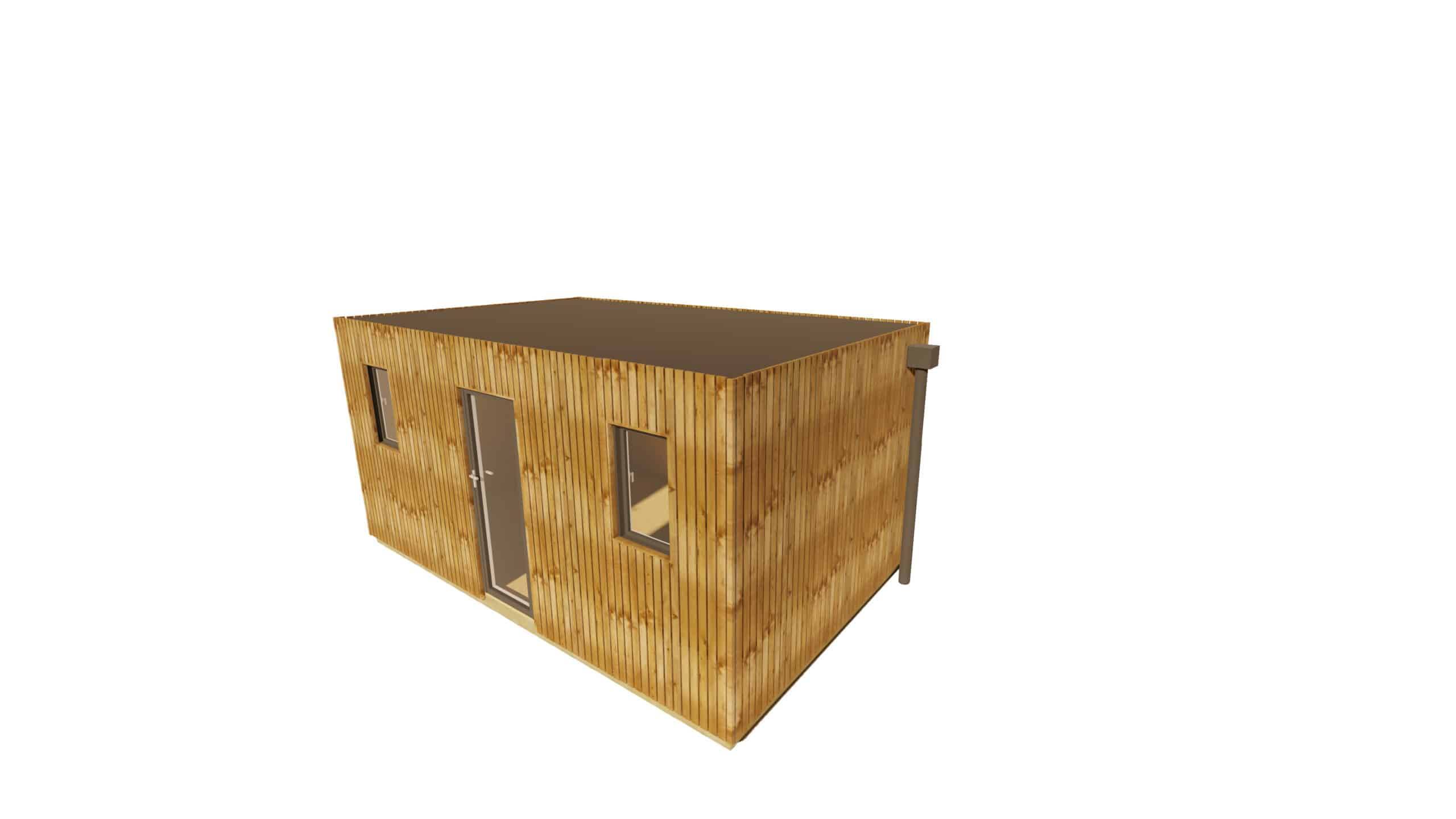 Sans Marque - STUDIO DE JARDIN / 19,5 m2 - 5,55 x 3,52m / Plancher isolé / Bardage Brun / Intérieur OSB / Livraison Gratuite / Studio Français - Imagen 7