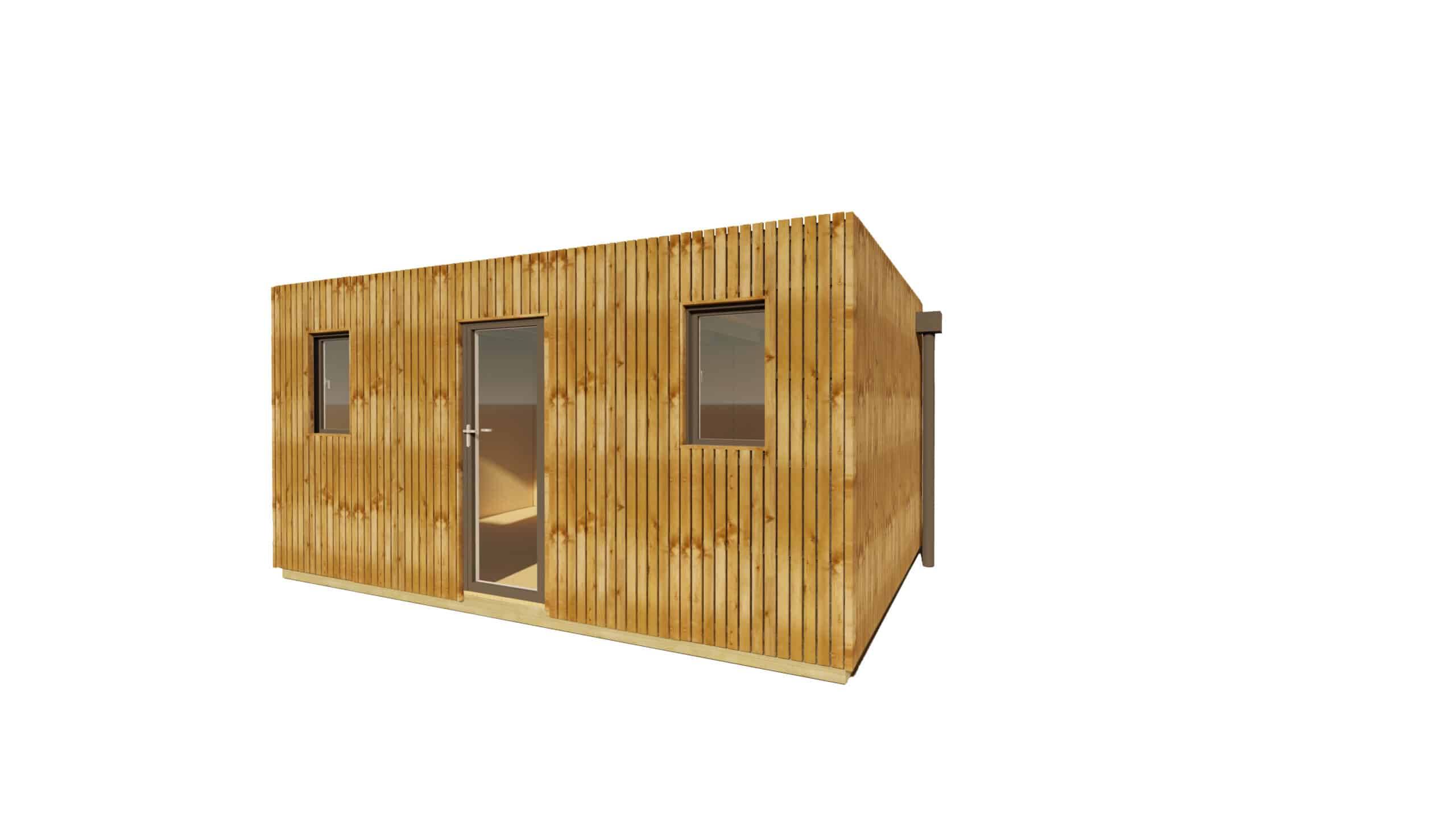 Sans Marque - STUDIO DE JARDIN / 19,5 m2 - 5,55 x 3,52m / Plancher isolé / Bardage Brun / Intérieur OSB / Livraison Gratuite / Studio Français - Imagen 2