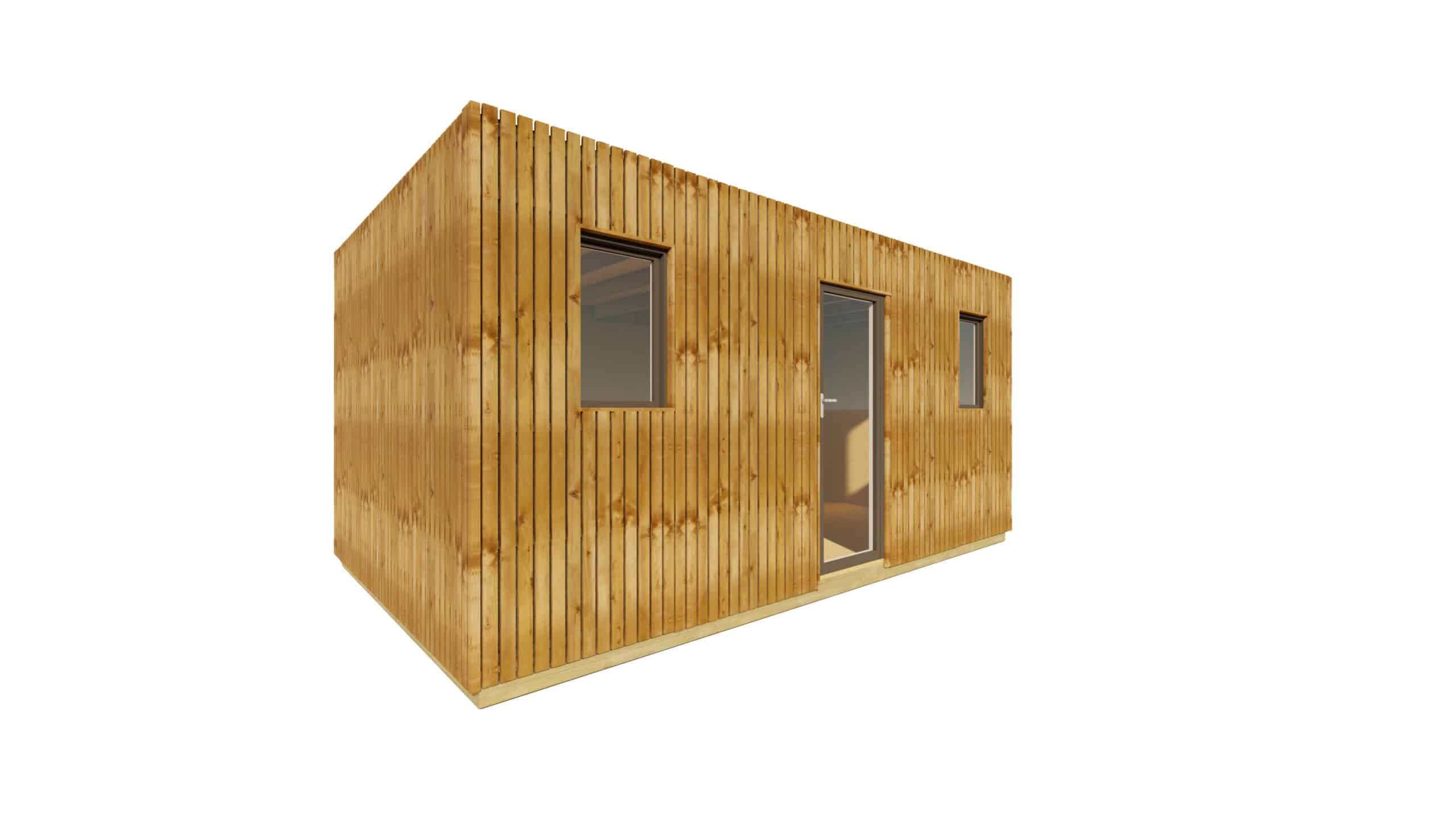 Sans Marque - STUDIO DE JARDIN / 19,5 m2 - 5,55 x 3,52m / Plancher isolé / Bardage Brun / Intérieur OSB / Livraison Gratuite / Studio Français - Imagen 6