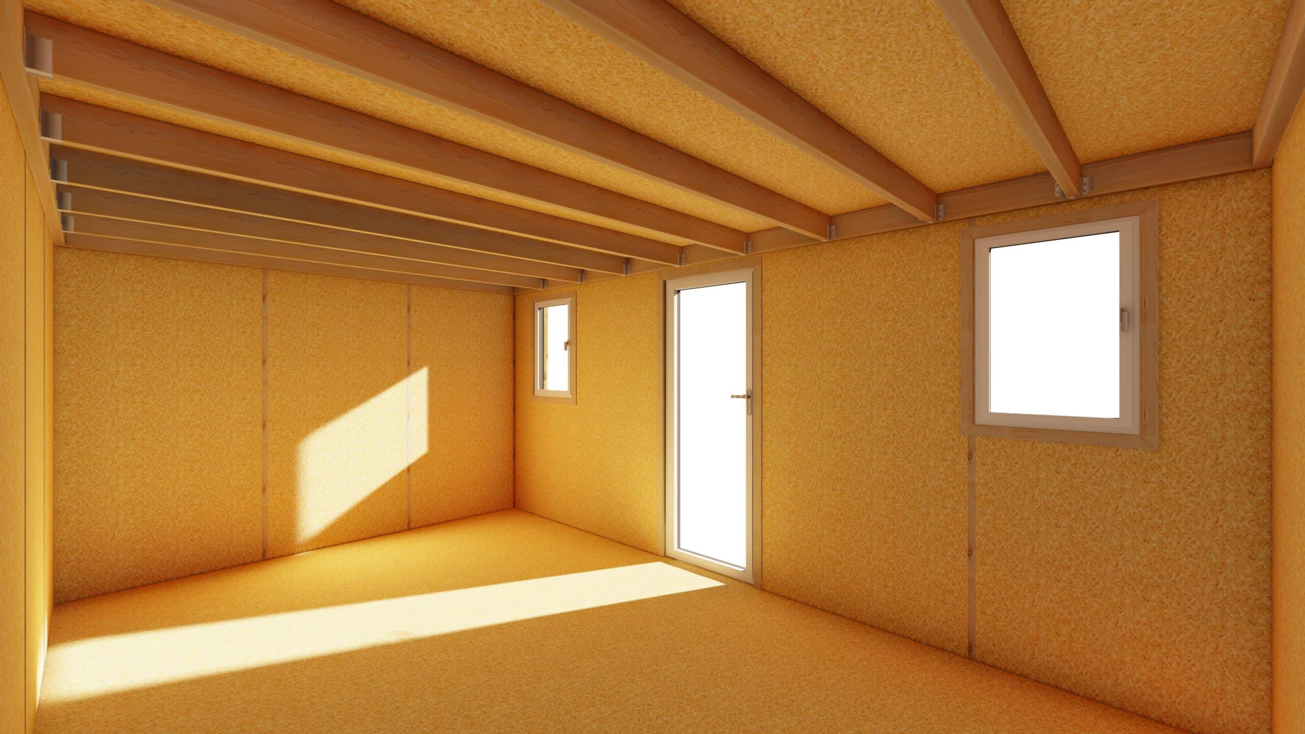 Sans Marque - STUDIO DE JARDIN / 19,5 m2 - 5,55 x 3,52m / Plancher isolé / Bardage Brun / Intérieur OSB / Livraison Gratuite / Studio Français - Image 4