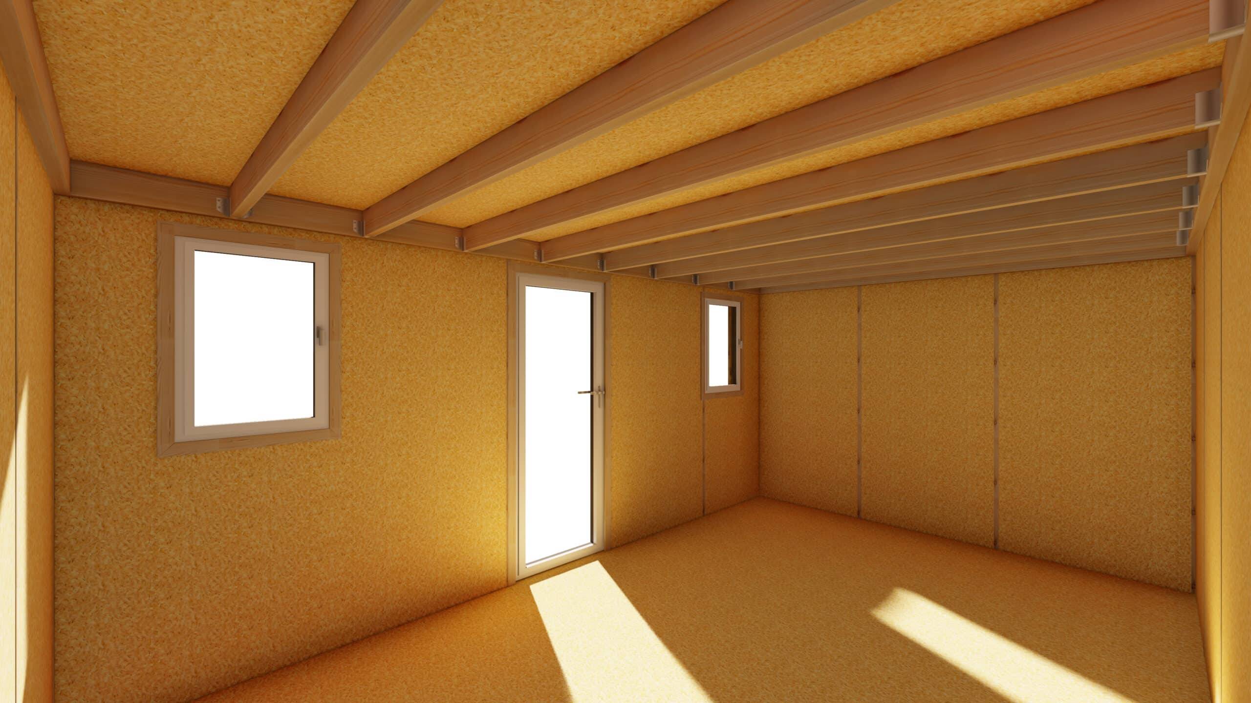 Sans Marque - STUDIO DE JARDIN / 19,5 m2 - 5,55 x 3,52m / Plancher isolé / Bardage Brun / Intérieur OSB / Livraison Gratuite / Studio Français - Imagen 3