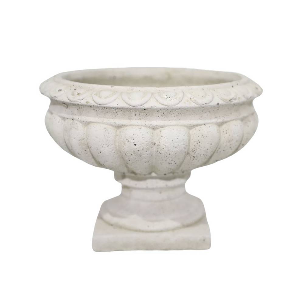 Vase médicis jardin en béton blanc 26 x 19.5 cm Chemin de campagne - Imagen 1