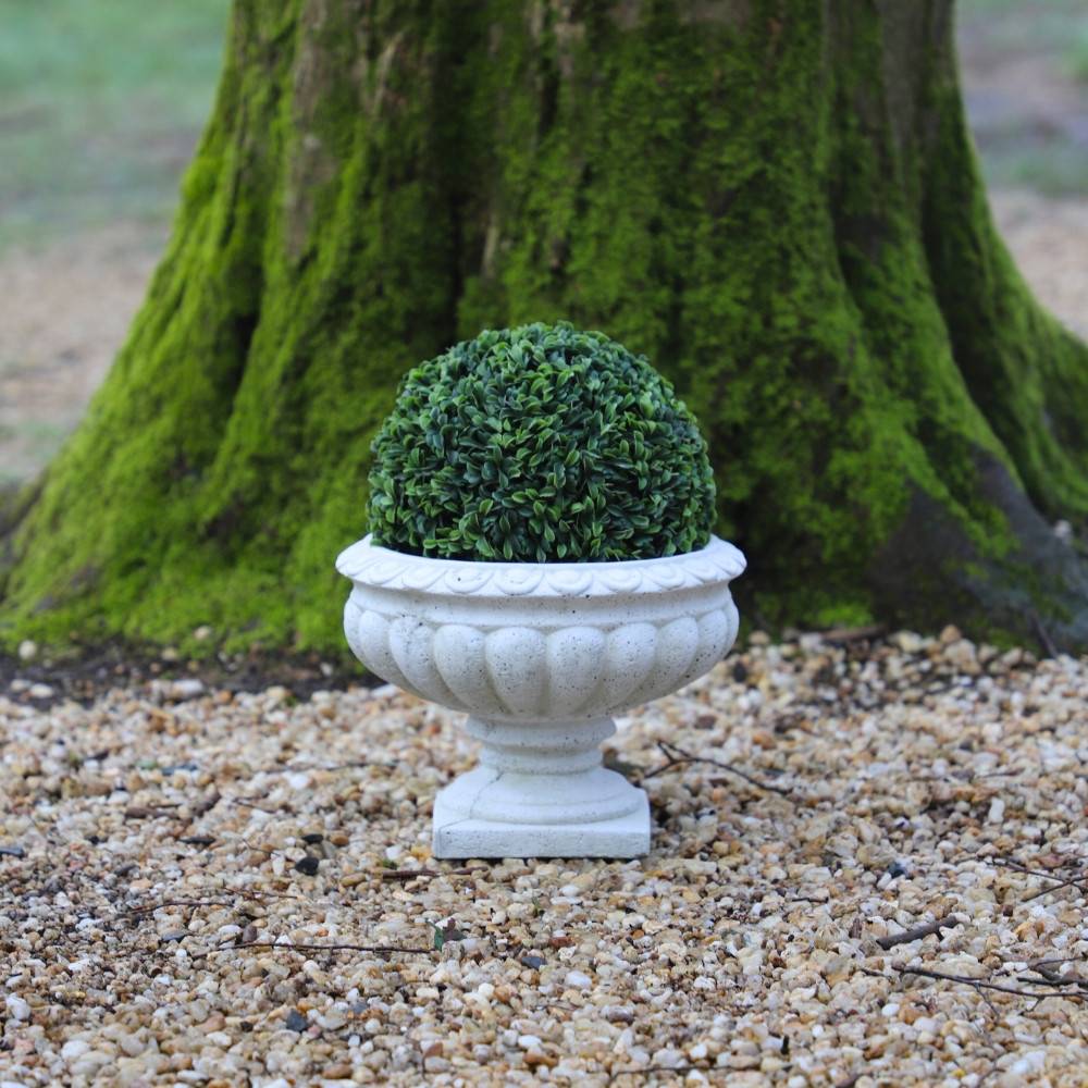 Vase médicis jardin en béton blanc 26 x 19.5 cm Chemin de campagne - Imagen 2