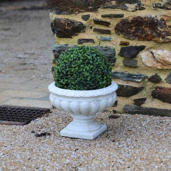 Vase médicis jardin en béton blanc 26 x 19.5 cm Chemin de campagne - Imagen 3