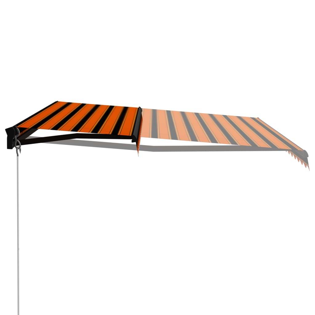 Auvent Rétractable Manuel Aluminium Terrasse Protection UV 450x300cm Orange Marron - ComfortXL Outdoor Living - Image 2