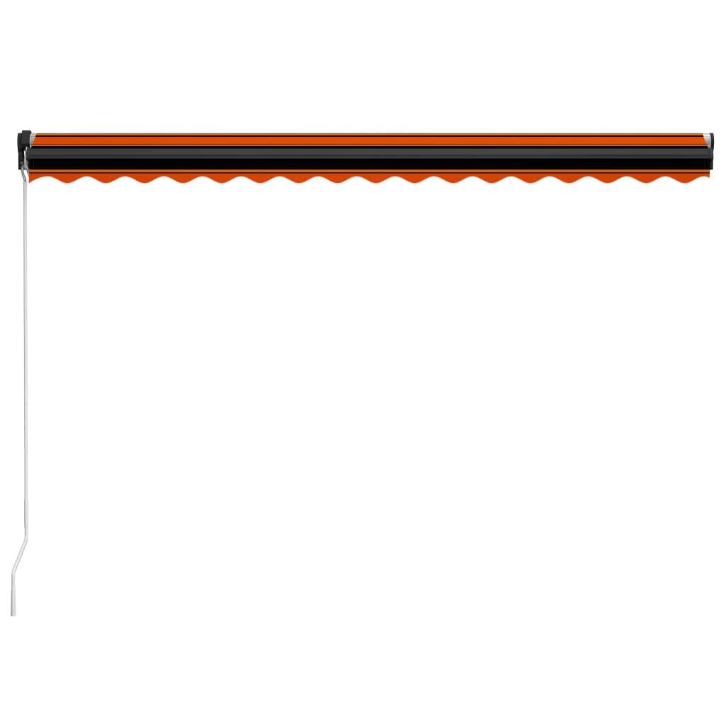 Auvent Rétractable Manuel Aluminium Terrasse Protection UV 450x300cm Orange Marron - ComfortXL Outdoor Living - Image 4