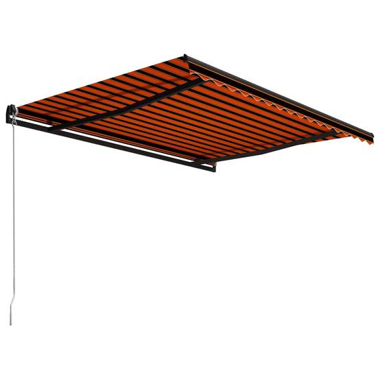 Auvent Rétractable Manuel Aluminium Terrasse Protection UV 450x300cm Orange Marron - ComfortXL Outdoor Living - Image 3