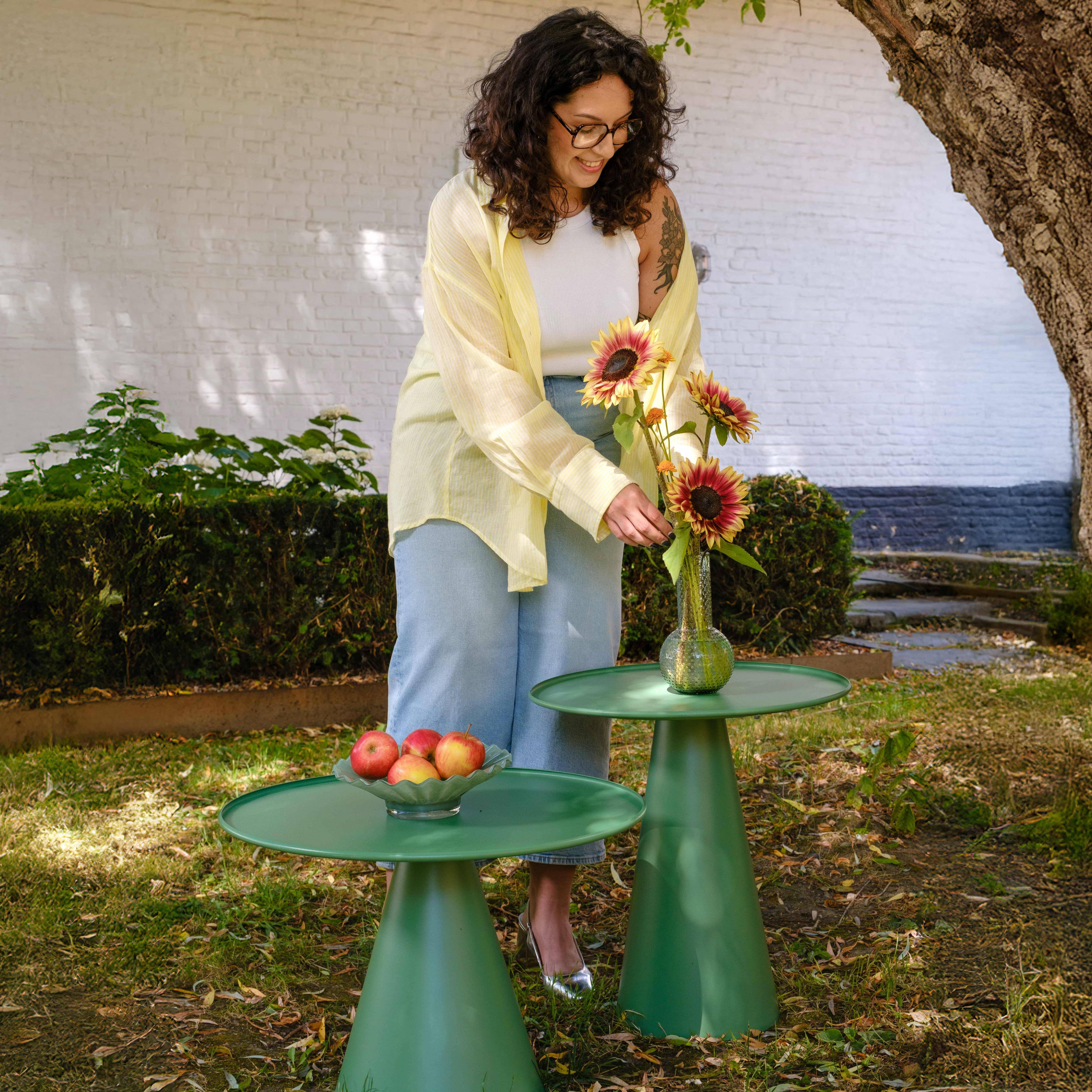 Oviala - Lot de 2 tables basses de jardin rondes vert cactus
Gomba - Oviala - Imagen 2