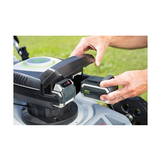 Tondeuse à gazon 43cm sans fil 2 Batteries Lithium 40V - 2,5Ah + Chargeur, Hauteur 25 à 75cm Mulching Bac 50L 600 m² IKRA - Image 7