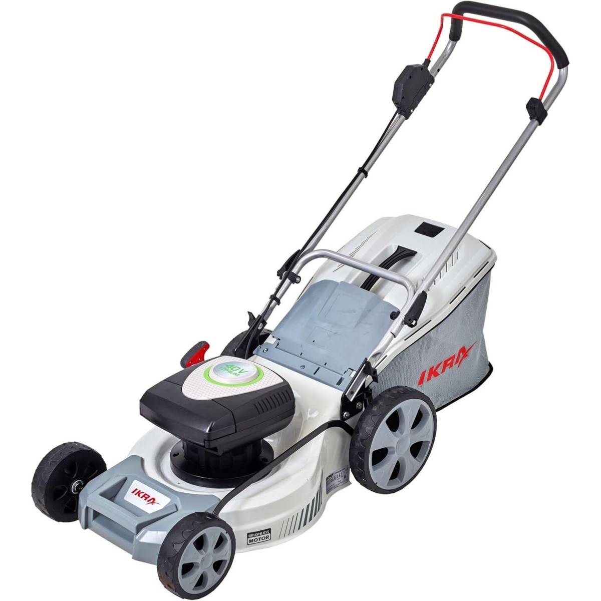 Tondeuse à gazon 43cm sans fil 2 Batteries Lithium 40V - 2,5Ah + Chargeur, Hauteur 25 à 75cm Mulching Bac 50L 600 m² IKRA - Image 5