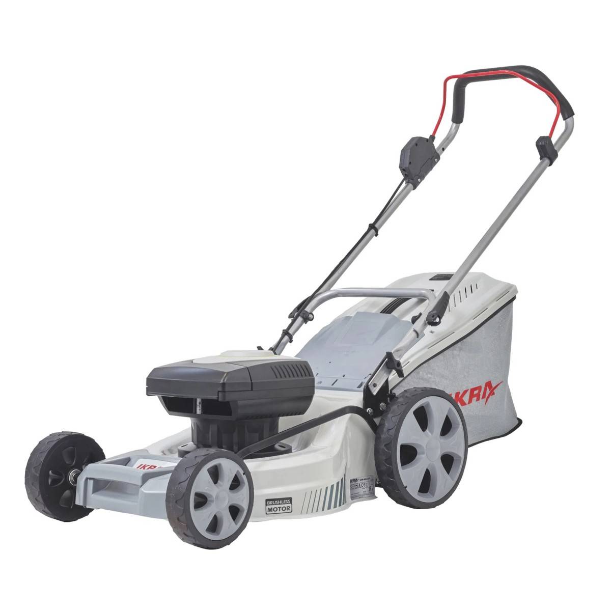Tondeuse à gazon 43cm sans fil 2 Batteries Lithium 40V - 2,5Ah + Chargeur, Hauteur 25 à 75cm Mulching Bac 50L 600 m² IKRA - Image 6