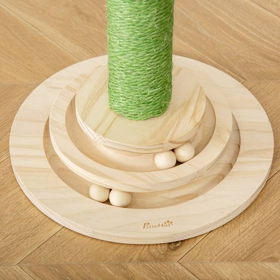 Petit arbre chat griffoir cactus sisal intérieur base pin jouets 32x32x60 cm vert - ComfortXL Outdoor Living - Image 9