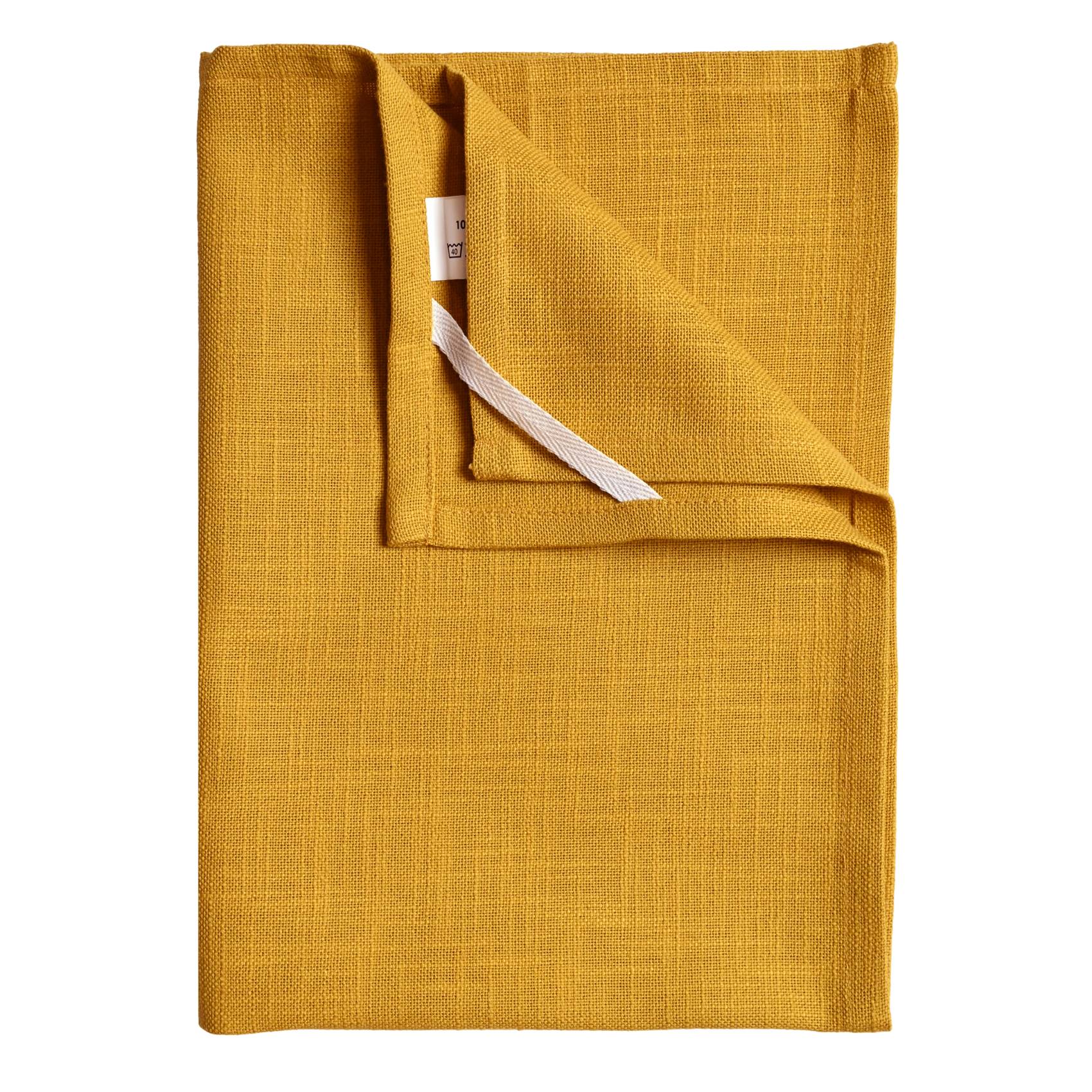 Home Maison - Torchon de cuisine en coton uni aspect tissé - HOME MAISON - Coton - Jaune Ocre - Image 1