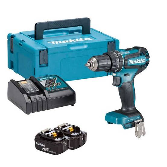 Perceuse à percussion 18V LXT - MAKITA - avec 2 batteries 3.0Ah 18V - chargeur - MAKPAC - DHP485RFJ - Image 1